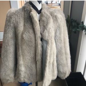 Vintage - Vegan Gray Fur Coat